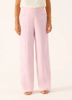 Principessa - Calça Alfaiataria Wide Leg Rosa Claro Beatriz - PRINCIPESSA