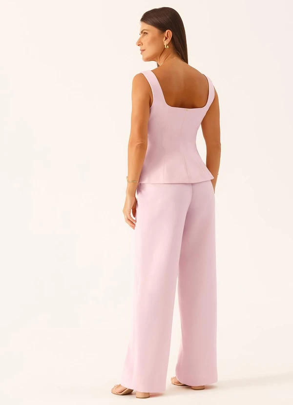 Principessa - Calça Alfaiataria Wide Leg Rosa Claro Beatriz 5