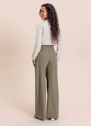 Angel - Calça Alfaiataria Wide Verde - ANGEL