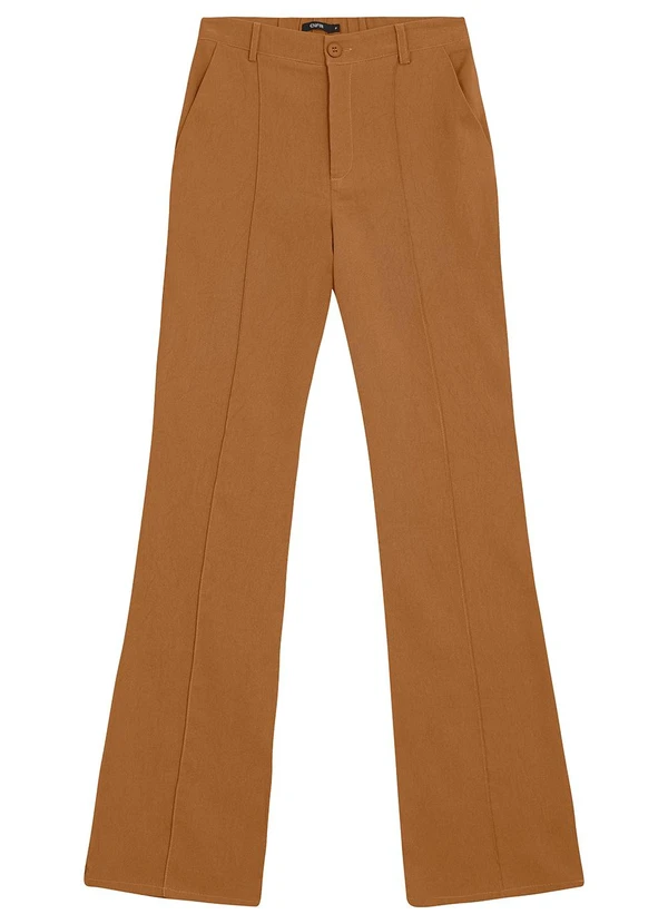 Enfim - Calça Bootcut em Crepe Marrom 3