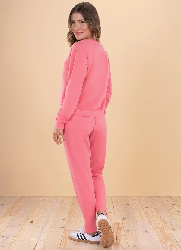 Angel - Calça C/Abertura Moletom Rosa 4