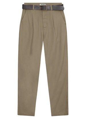 Malwee - Calça Carrot em Viscolinho Taupe - MALWEE