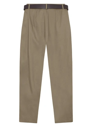 Malwee - Calça Carrot em Viscolinho Taupe - MALWEE