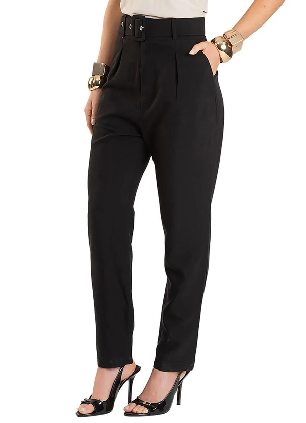 Dianna - Calça Cenoura Feminina com Cinto Preto 1