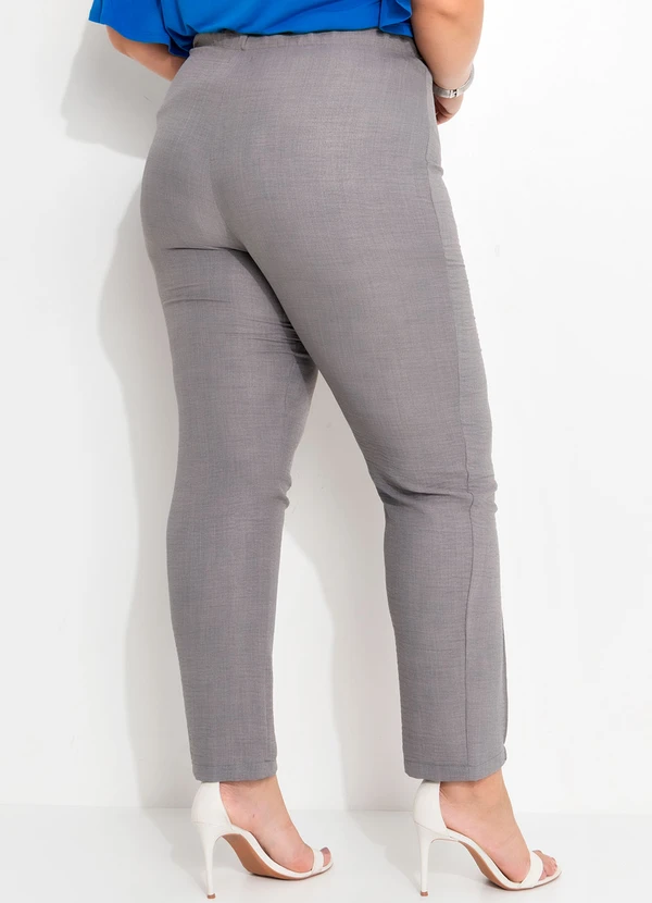 Quintess - Calça Cinza em Tecido Texturizado 6