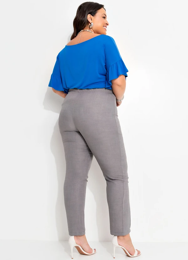 Quintess - Calça Cinza em Tecido Texturizado 3