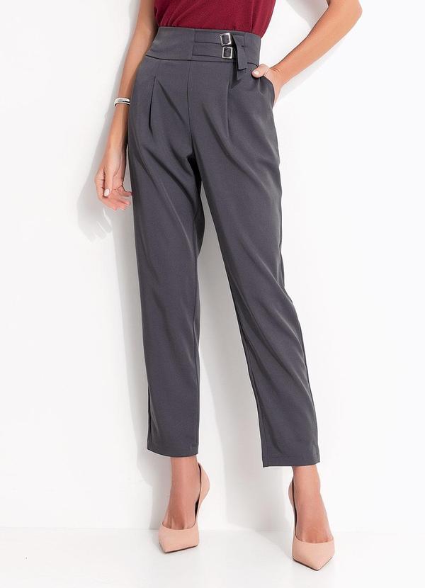 Cal�a Cinza Escuro em Tecido Sarjado