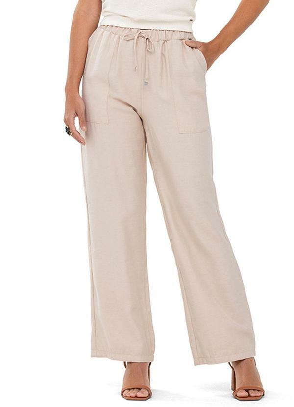Outlet - Calça com Bolsos Frontais Adulto Feminino Bege