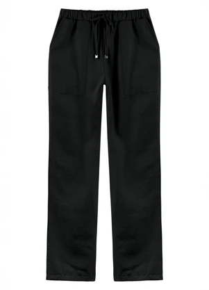 Outlet - Calça com Bolsos Frontais Adulto Feminino Preto - OUTLET