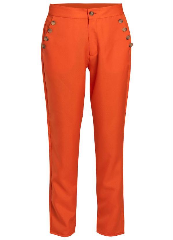 Outlet - Calça com Botões Laranja 4