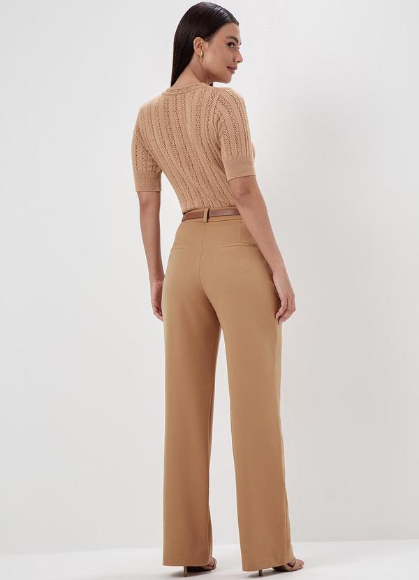Principessa - Calça de Alfaiataria em Viscose Camel Thalia 4