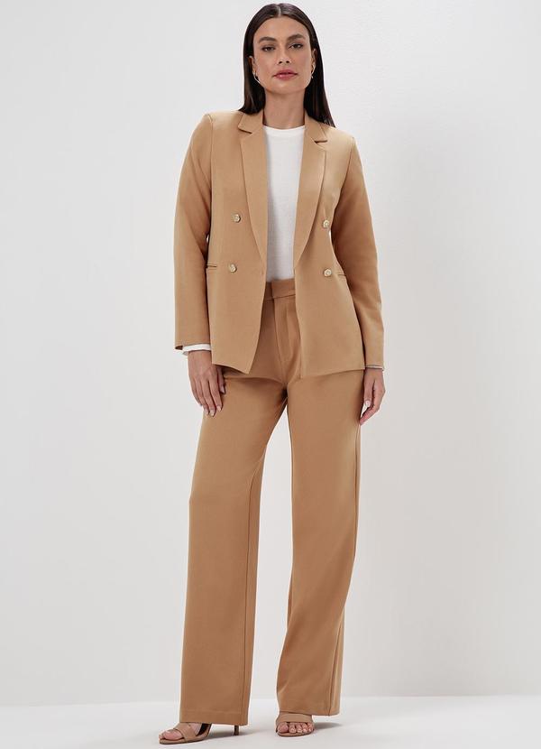 Principessa - Calça de Alfaiataria em Viscose Camel Thalia 5