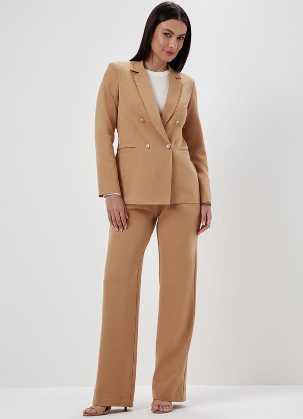 Principessa - Calça de Alfaiataria em Viscose Camel Thalia 6