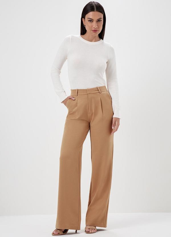 Principessa - Calça de Alfaiataria em Viscose Camel Thalia 7