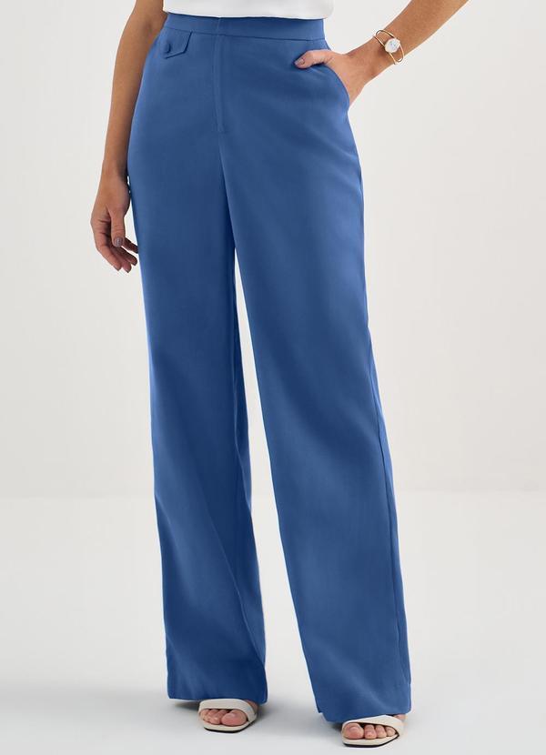 Principessa - Calça de Viscose Azul Hortênsia Elise