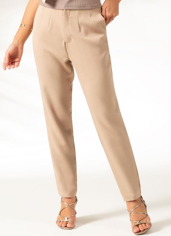 Cativa - Calça em Alfaiataria Cintura Alta Marrom