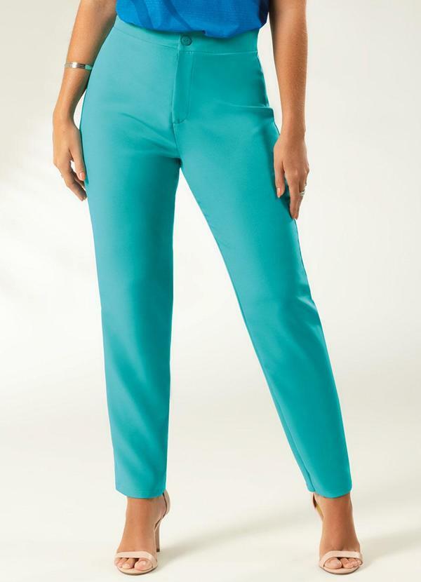 Cativa - Calça em Alfaiataria Cintura Alta Verde