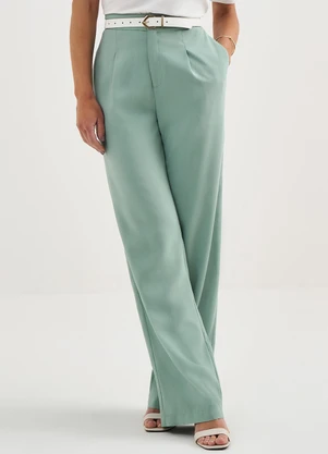 Principessa - Calça em Alfaiataria de Viscose Verde Danubia - PRINCIPESSA