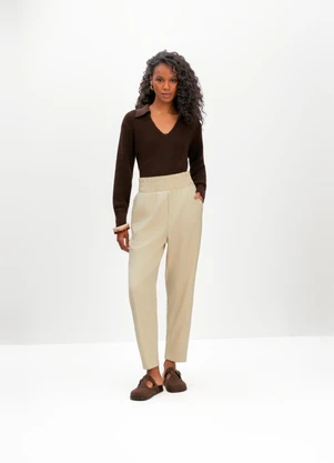 Essendi - Calça Feminina em Alfaiataria Natural - ESSENDI