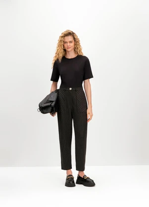 Essendi - Calça Feminina em Alfaiataria Preto - ESSENDI