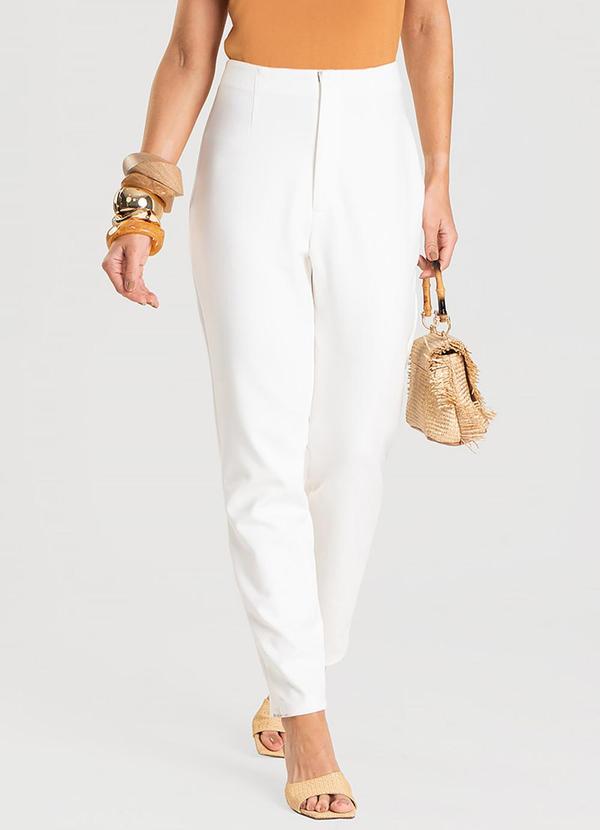 Dianna - Calça Feminina em Malha Ponto Roma Bege