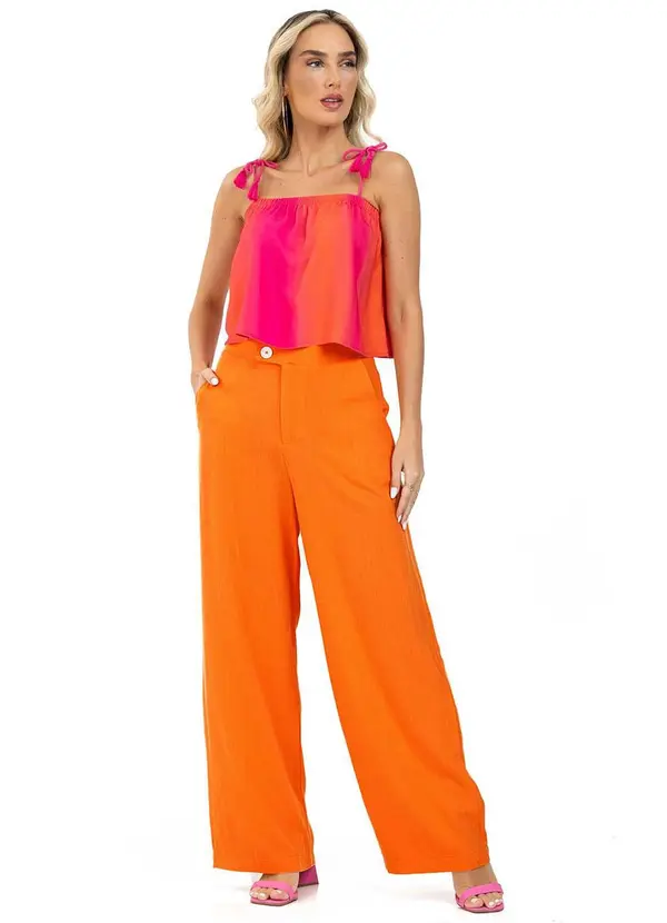 Endless - Calça Feminina Linho Strong Laranja 5