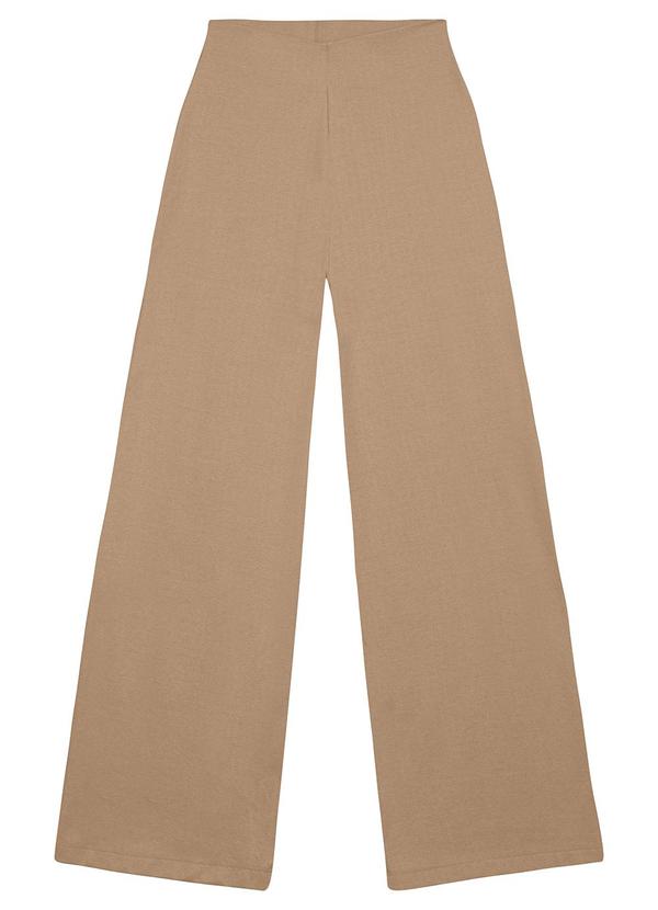 Malwee - Calça Feminina Wide Leg em Jacquard Bege 6