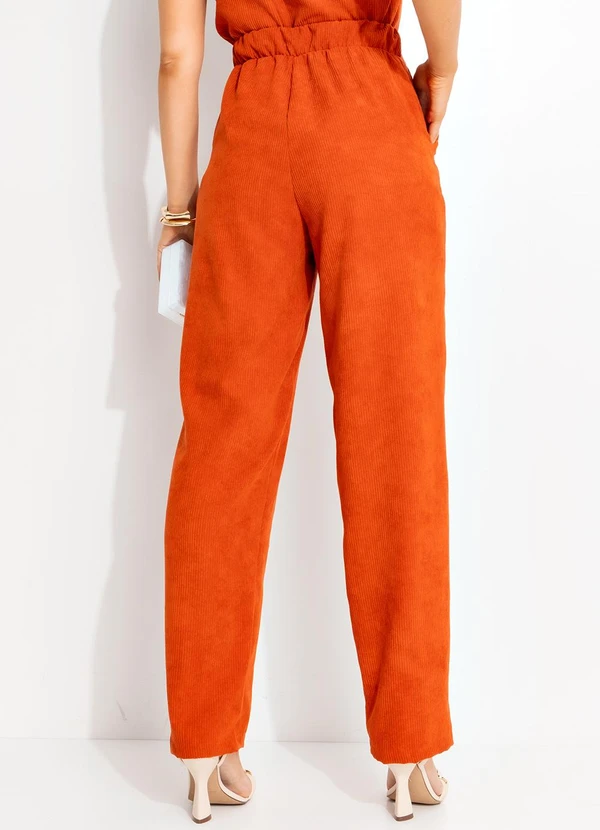 Quintess - Calça Ferrugem em Tecido de Cotelê 7