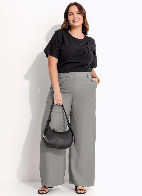 Quintess - Calça Grafite em Viscose com Poliéster