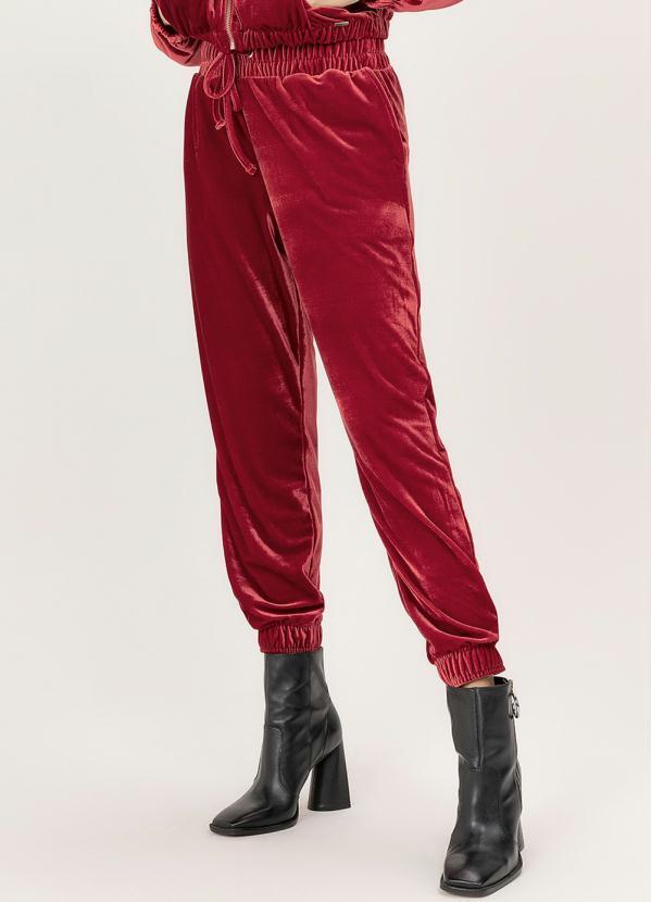 Angel - Calça Jogging Veludo Vermelho