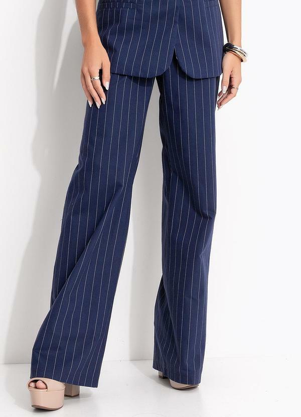 Colcci - Calça Risca de Giz Azul
