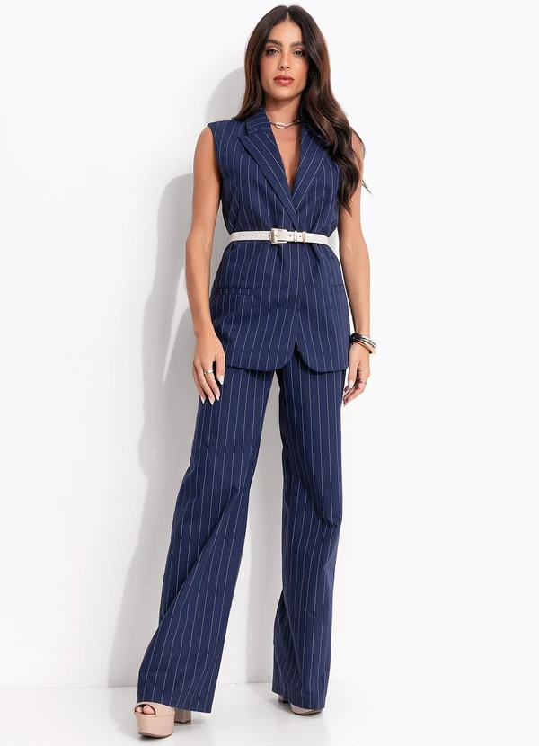 Colcci - Calça Risca de Giz Azul 7