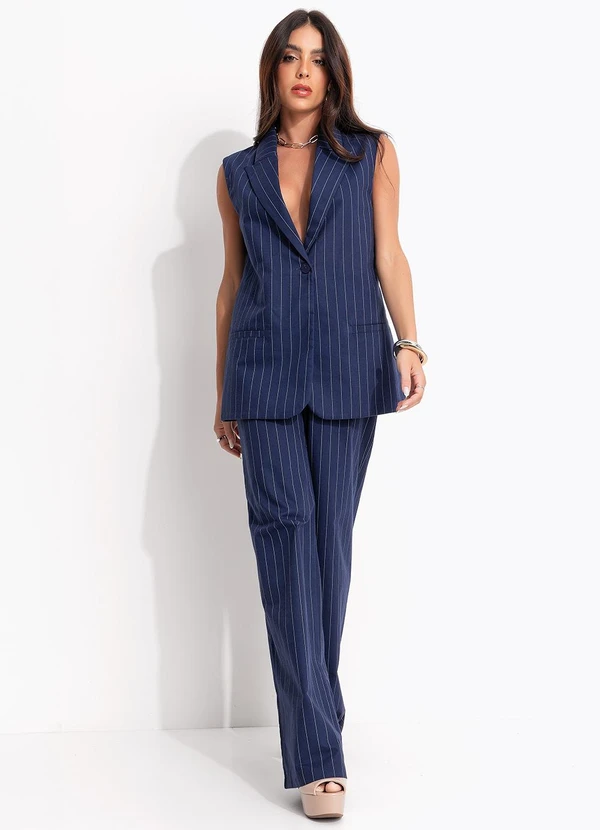 Colcci - Calça Risca de Giz Azul 8