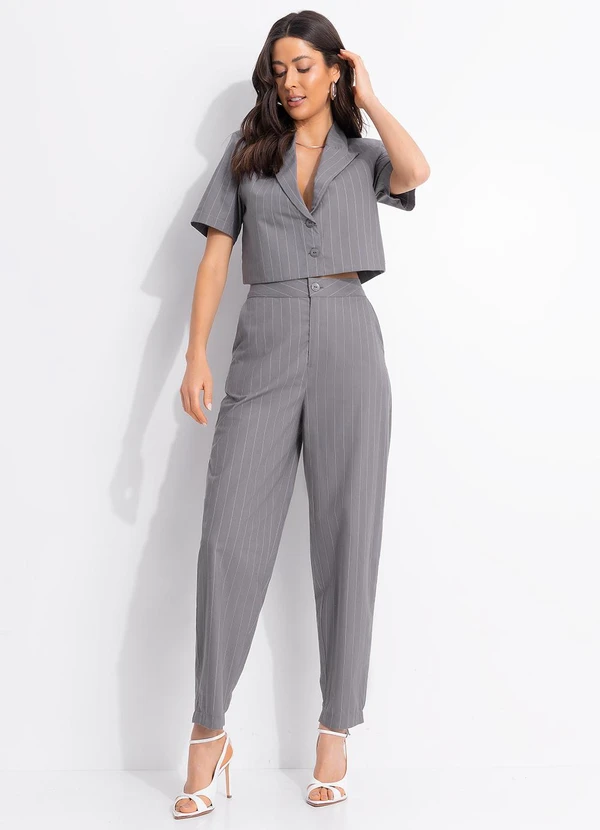 Colcci - Calça Listrada Cinza 5