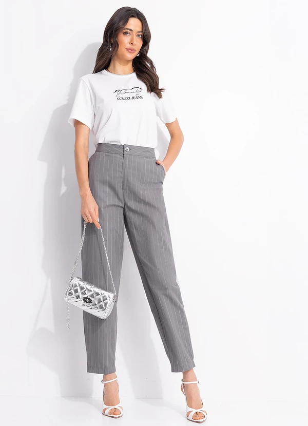 Colcci - Calça Listrada Cinza 6
