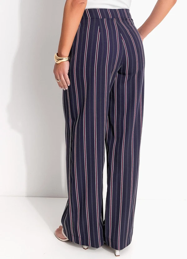 Quintess - Calça Listrado Marinho em Poliéster com Elastano 2