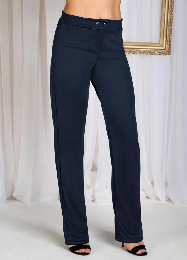 Moda Pop - Calça Marinho com Botões Decorativos no Cós 6