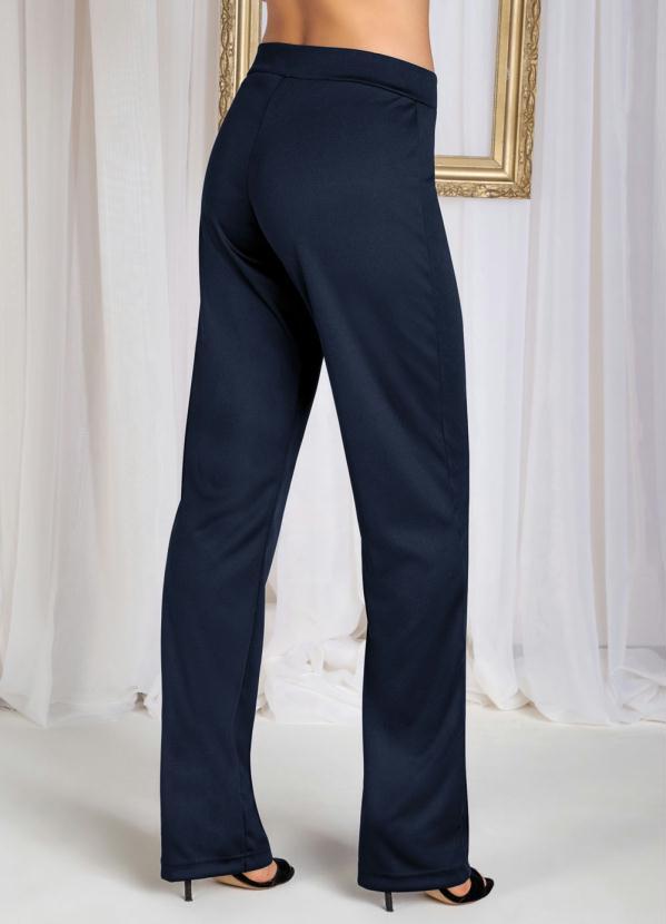 Moda Pop - Calça Marinho com Botões Decorativos no Cós 7