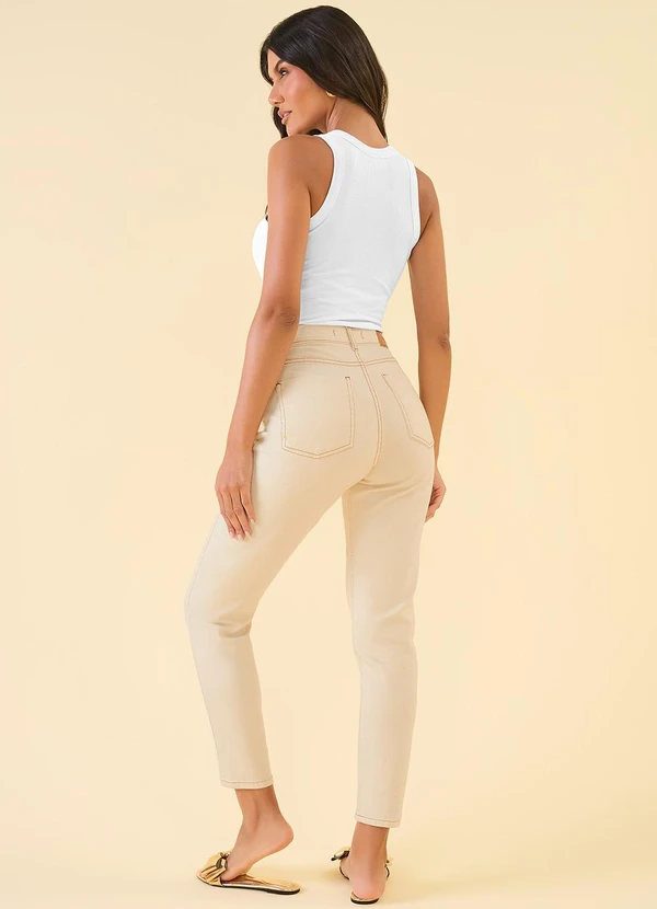 Angel - Calça Mom DenimBege 4