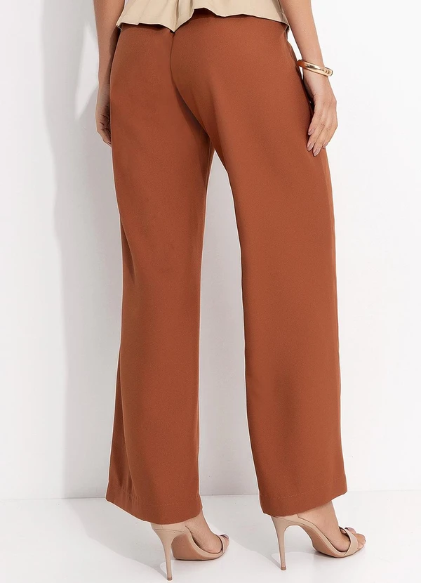 Quintess - Calça Pantalona Avelã em Alfaiataria 13