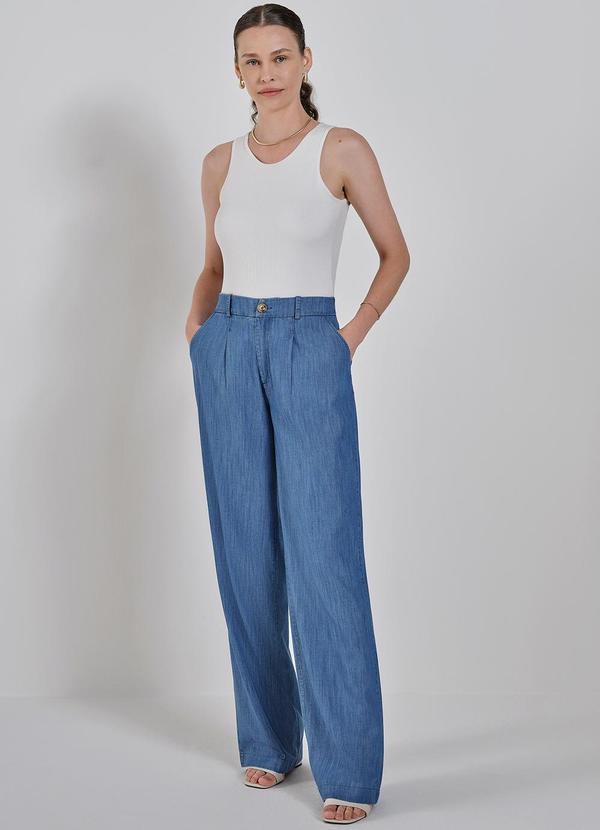 Principessa - Calça Pantalona Jeans Azul Dione Azul 3