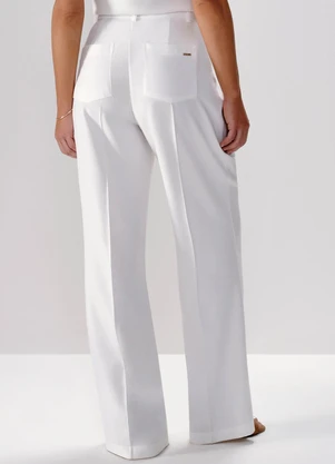 Principessa - Calça Wide Leg Off White com Vinco Jenny - PRINCIPESSA