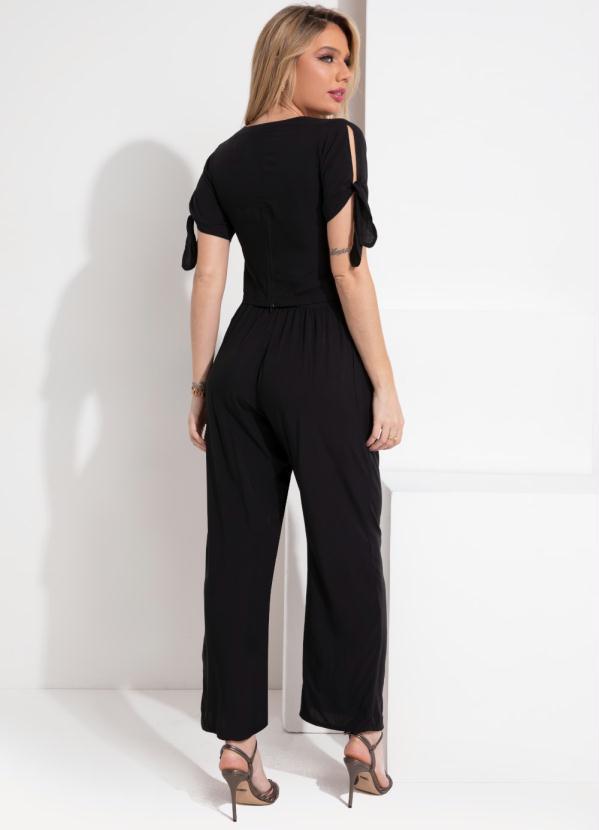 Outlet - Calça Preta com Faixa para Amarrar 4