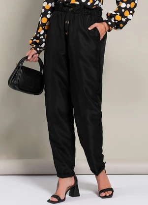 Moda Pop - Calça Preto em Tactel - MODA POP