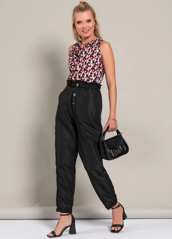 Moda Pop - Calça Preto em Tactel 3
