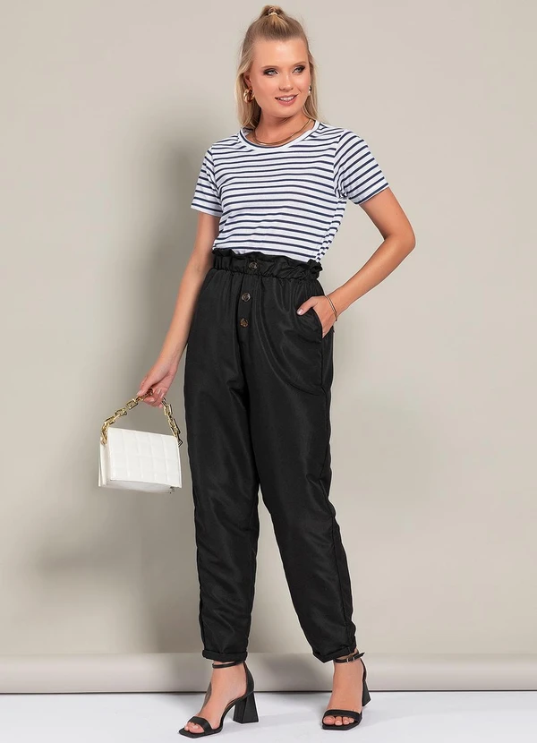 Moda Pop - Calça Preto em Tactel 6