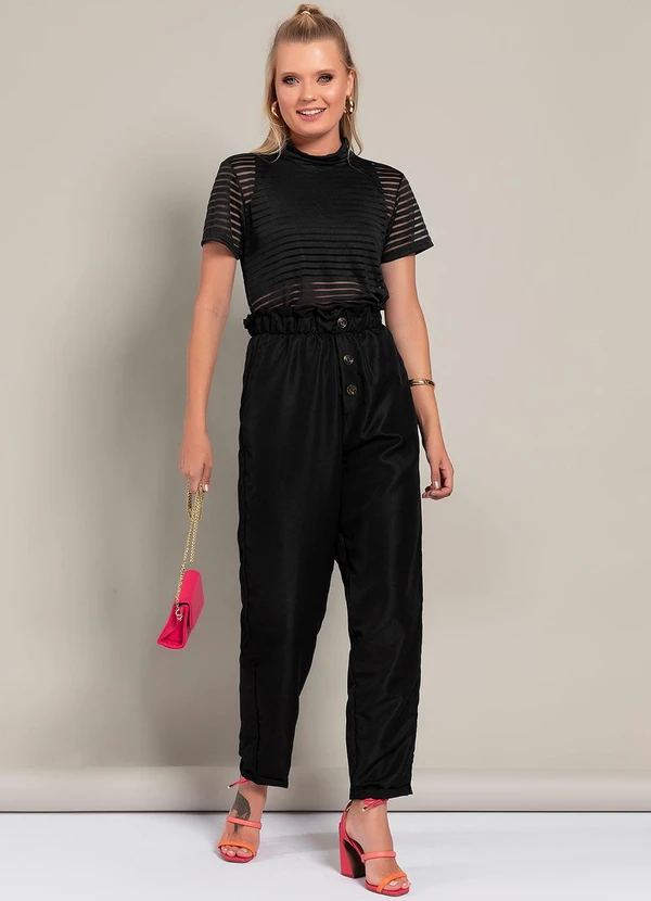 Moda Pop - Calça Preto em Tactel 8