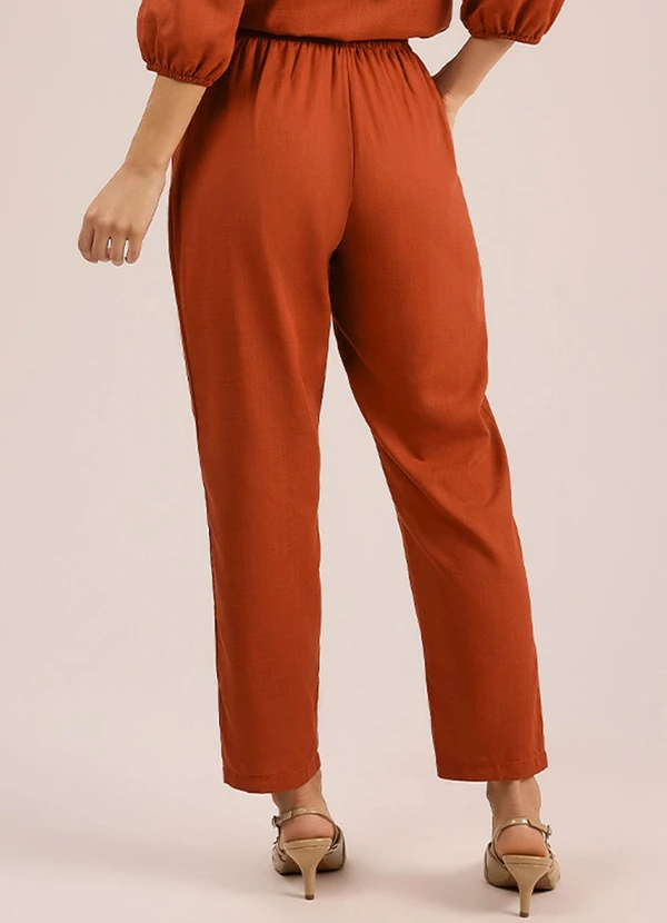 Angel - Calça Reta Cambraia de Algodao Marrom 2