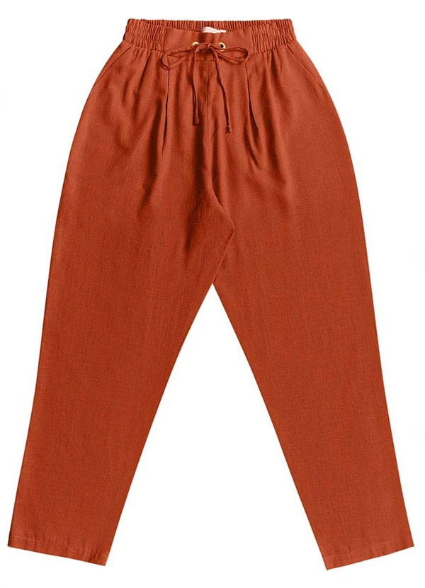 Angel - Calça Reta Cambraia de Algodao Marrom 4