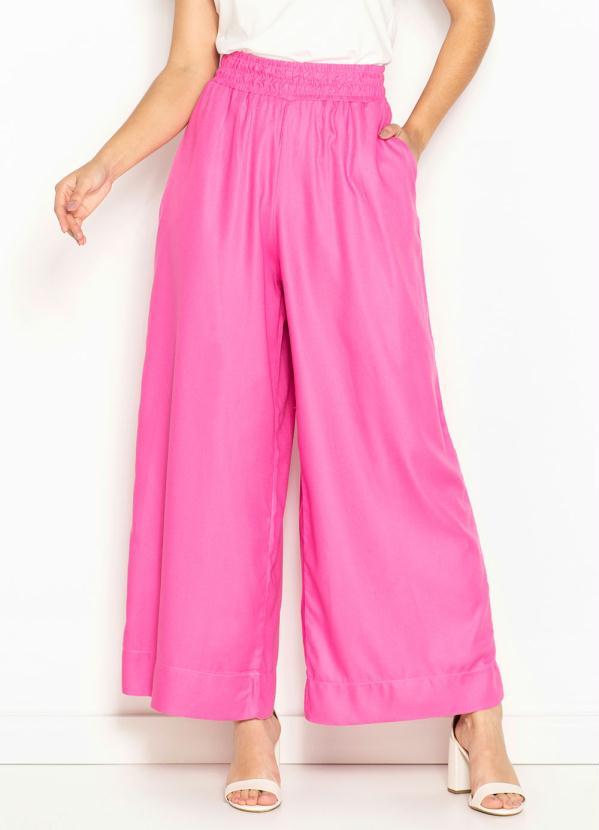 Hering - Calça Reta de Viscose Rosa 1